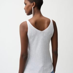 Joseph Ribkoff Metallic Knitted Camisole with Rhinestones