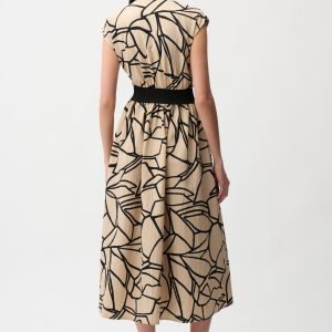 Joseph Ribkoff Seersucker Abstract Print Fit and Flare Dress