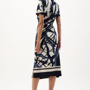 Joseph Ribkoff Recycled Woven Abstract Print Shirt Dress