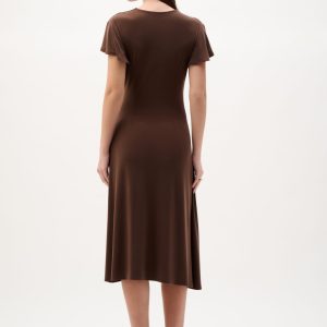 Joseph Ribkoff Silky Knit Wrap Dress With Ruffled Sleeves