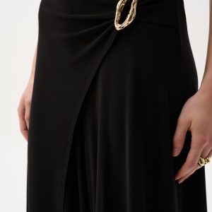 Joseph Ribkoff Silky Knit Culotte Pull-On Pants With Buckle Detail