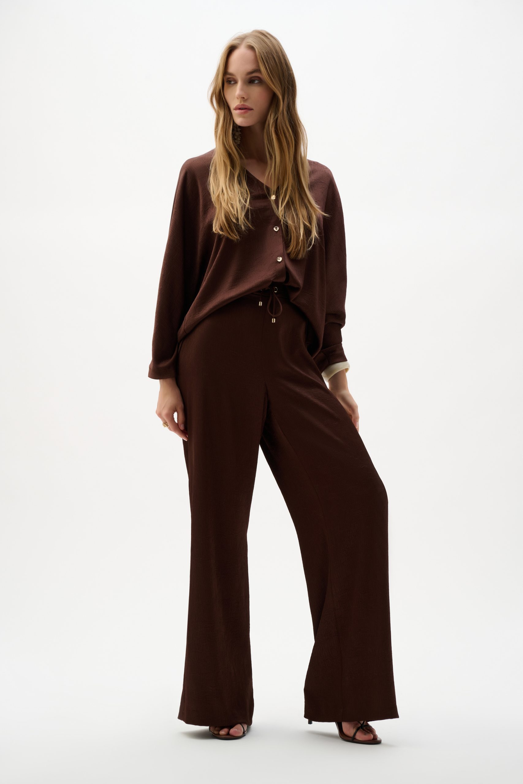 Joseph Ribkoff Crushed Satin Boxy Top With Dolman Sleeves