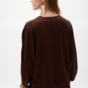 Joseph Ribkoff Crushed Satin Boxy Top With Dolman Sleeves