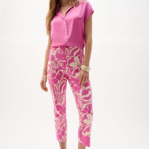 Joseph Ribkoff Millennium Floral Print Pull-On Cropped Pants
