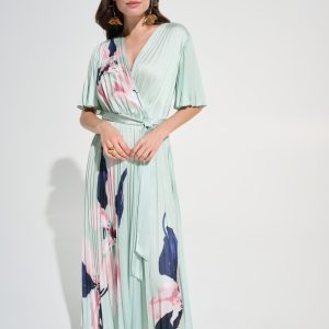 Joseph Ribkoff Signature | Satin Floral Print Fit And Flare Dress
