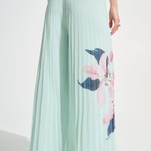 Joseph Ribkoff Signature | Chiffon Floral Print Pleated Wide Leg Pants