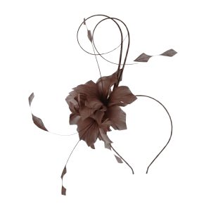Boardmans "Clover" Chocolate Feather Fascinator Headband