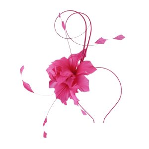 Boardmans “Clover” Fuchsia Feather Fascinator Headband
