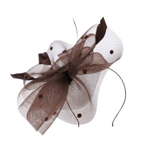 Boardmans "Elena" Chocolate crin ruffle fascinator