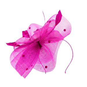 Boardmans "Elena" Fuchsia crin ruffle fascinator