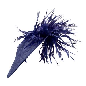 Boardmans "Maple" Navy feather spray fascinator
