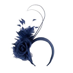 Boardmans "Ophelia" Navy rose fascinator headband