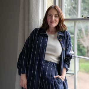 Chalk Kath Stripe Jacket | Navy