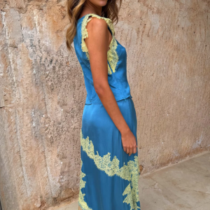 Never Fully Dressed Blue and Lemon Millie Skirt