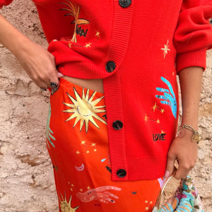 Never Fully Dressed RED CELESTIAL DORRIS SKIRT