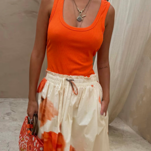 Never Fully Dressed Coral Scoop Neck Rib Tank Top