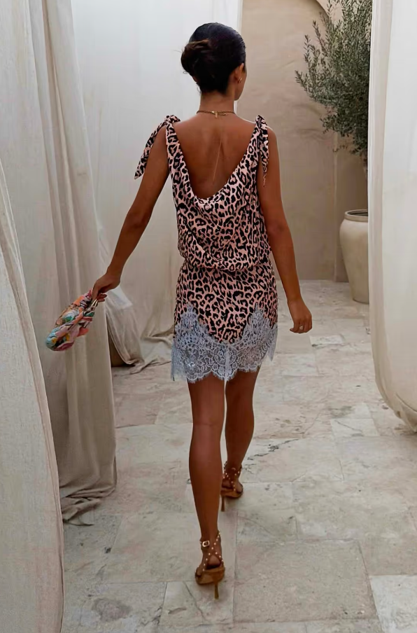 Never Fully Dressed Leopard Leila Mini Dress
