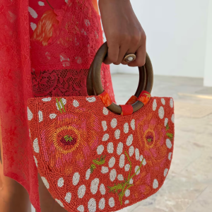 Never Fully Dressed CORAL FAWN BEADED BAG