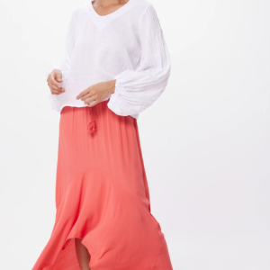 Suzy D Coral Korey Crepe Hi Lo Tassle Skirt