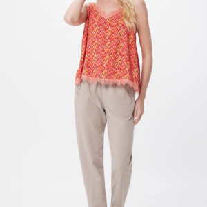 Suzy D Kenzo Silky Lace Trim Print Cami