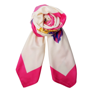 Black Colour Pink Talula Satin Scarf