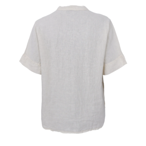 Black Colour Short Sleeve linen blouse - Vanilla