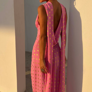 Never Fully Dressed Pink Sophie Dress with Gold Fleck