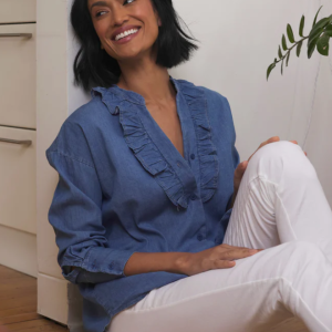 Suzy D DENIM COTTON SHIRT LIGHT DENIM