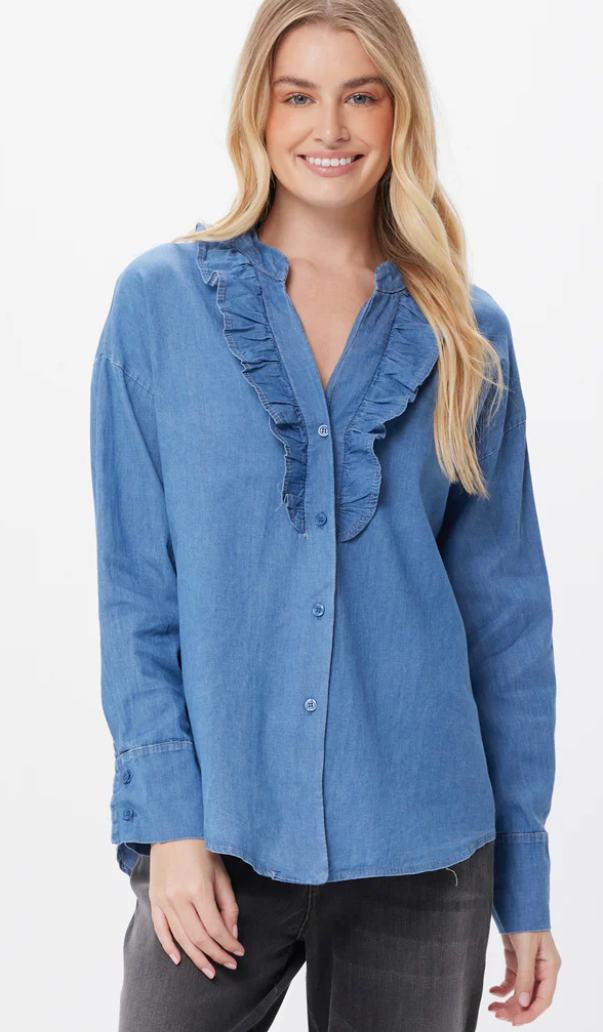 Suzy D DENIM COTTON SHIRT LIGHT DENIM