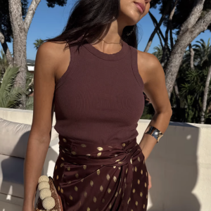 Never Fully Dressed Chocolate Ribbed Tank