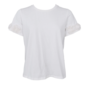 Black Colour flower patch tee - Off White