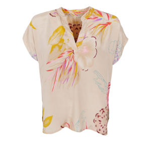 Black Colour  Luna Andrea s/s blouse - Poppy Rose