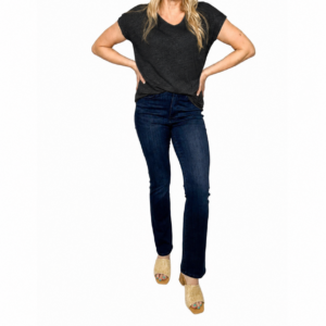 Suzy D Lucia Black Linen Jersey V Neck