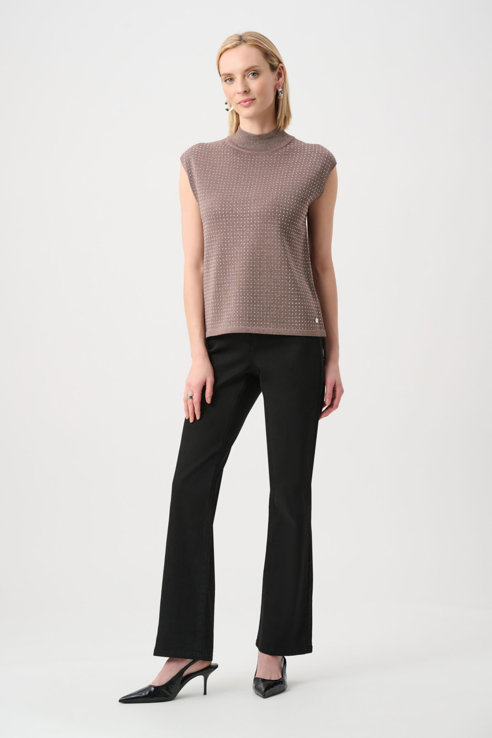 Joseph Ribkoff Knit Sleeveless Pullover with Iron-On Detail