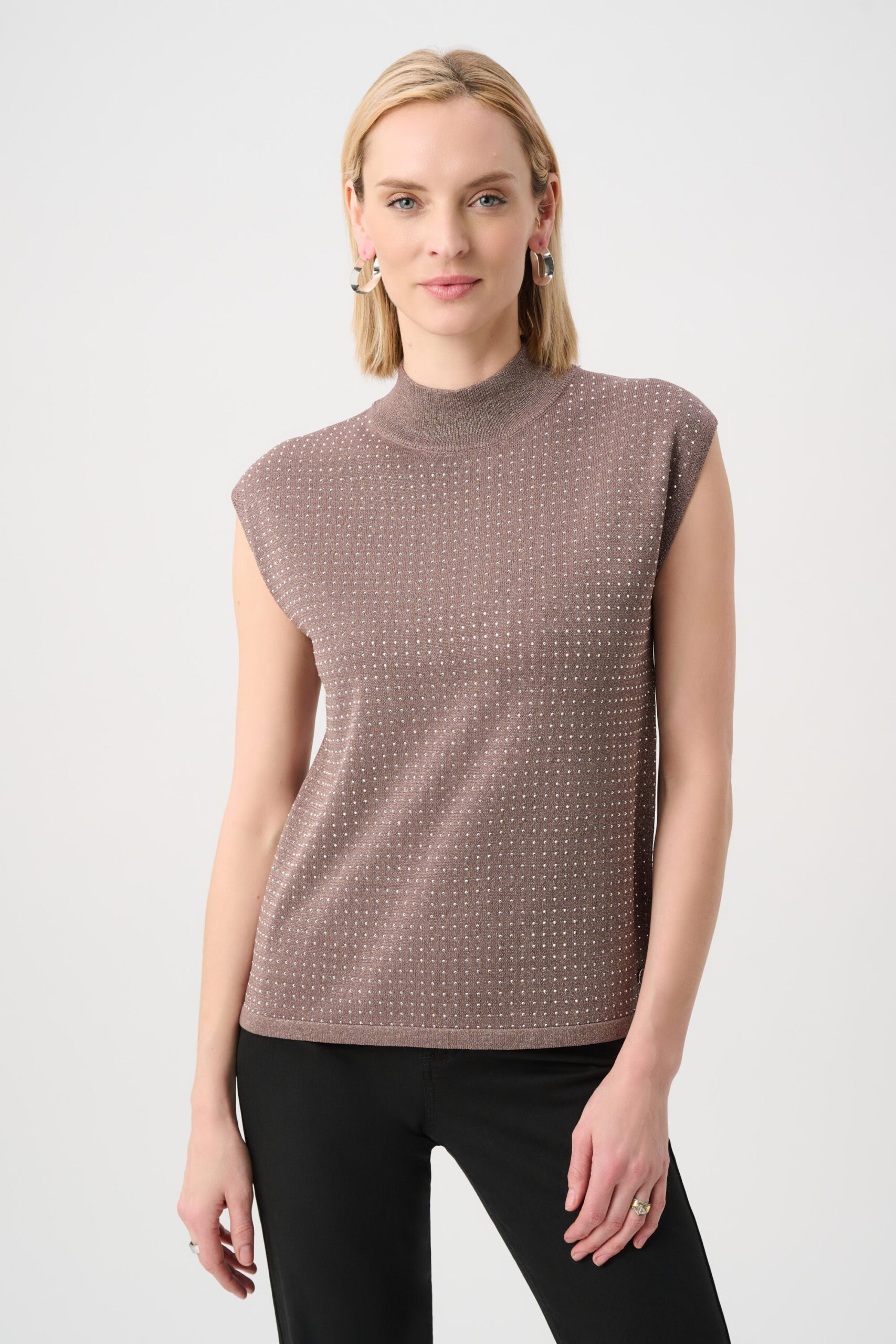 Joseph Ribkoff Knit Sleeveless Pullover with Iron-On Detail