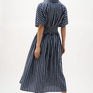 Joseph Ribkoff Flowy Poplin Stripe Print Fit And Flare Dress