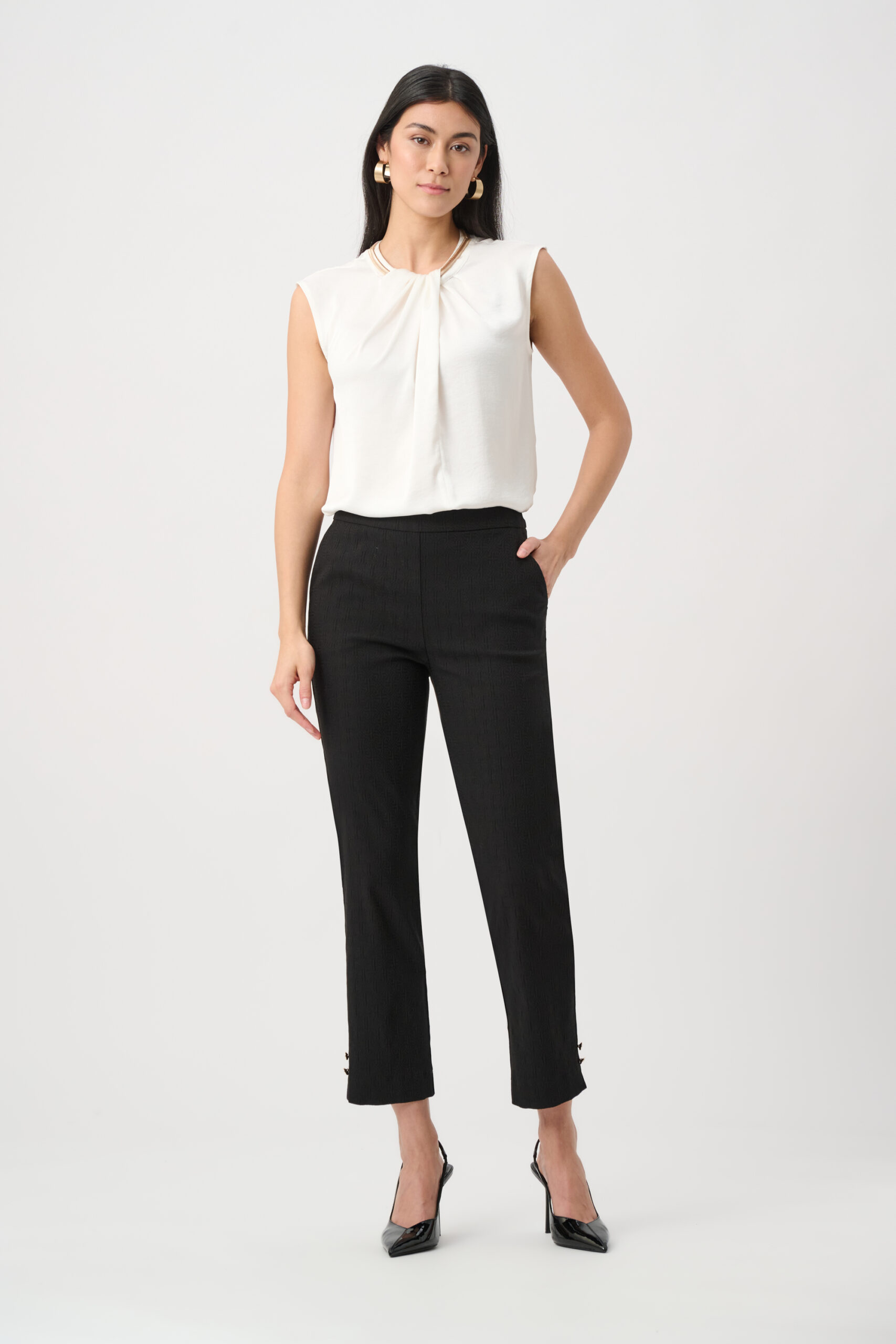 Joseph Ribkoff Jacquard Slim Fit Pull-On Pants