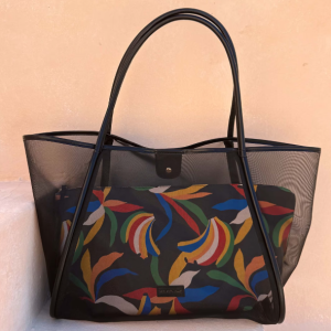 Never Fully Dressed Black Mesh Tote Bag