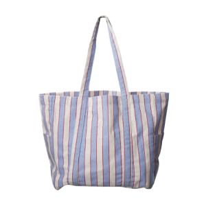 Black Colour Nella  canvas bag - Blue Stripe