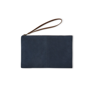 Chalk Kensington Pouch Bag | Suede | Navy