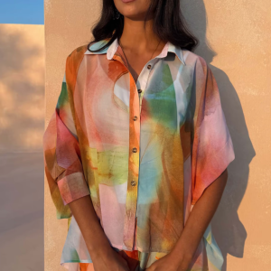 Never Fully Dressed Abstract Cape Shirt