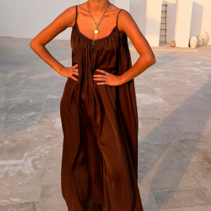 Never Fully Dressed Chocolate Balloon Jumpsuit