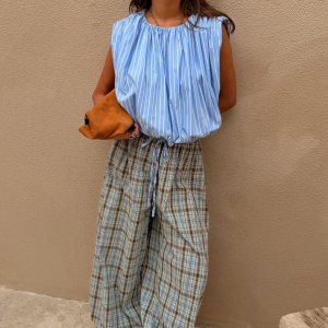 Never Fully Dressed Blue Stripe Bubble Top