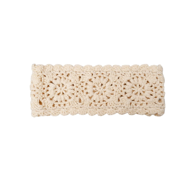 Black Colour Darla Crochet Headband - Natural