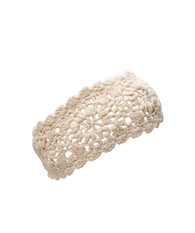 Black Colour Darla Crochet Headband - Natural