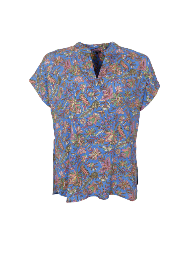 Black Colour Andrea s/s blouse - Violet Blue