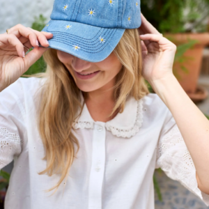 Black Colour Idun Denim Cap - Blue Denim