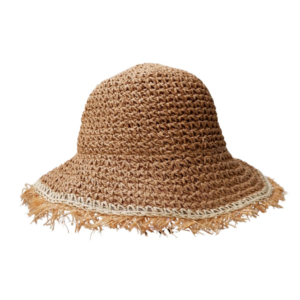 Black Colour Pilar Straw Hat -  Khaki