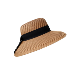 Black Colour Montebello Straw Hat -  Natural