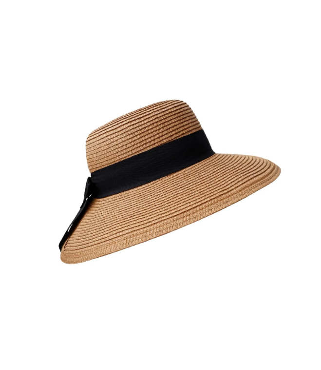 Black Colour Montebello Straw Hat - Natural
